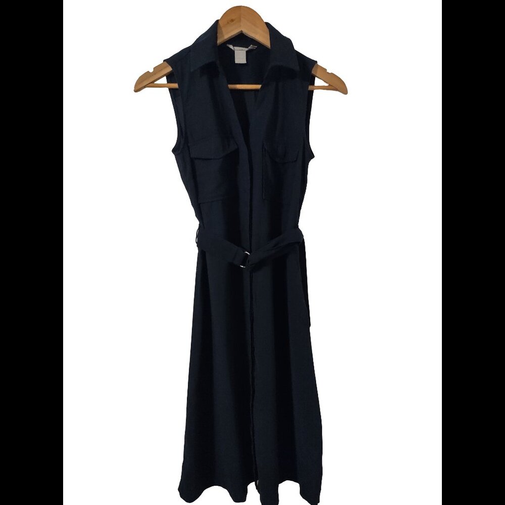 H&M Utility Shirt Dress Navy Blue 0